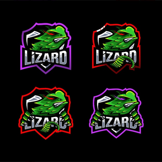 Conception De Modèle De Collection De Mascotte De Logo De Lézard