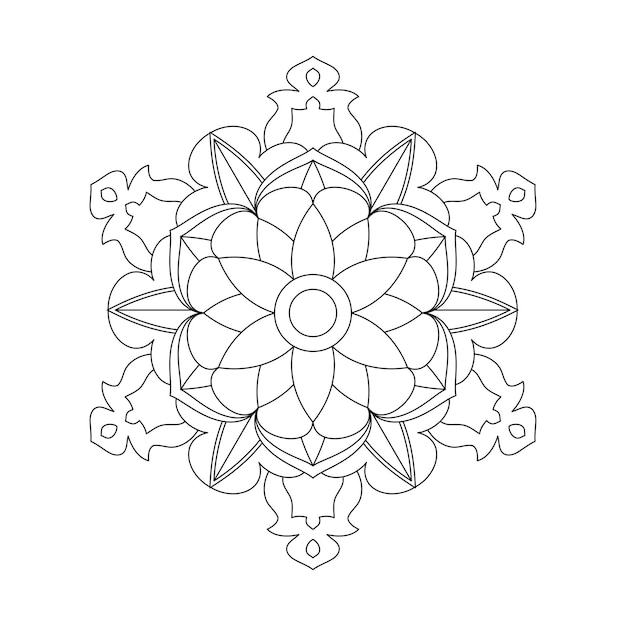 Conception De Modèle De Coloration De Mandala De Fleurs