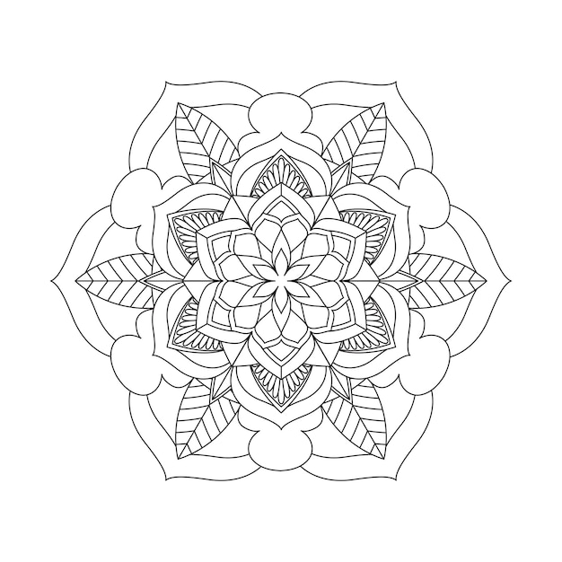 Conception De Modèle De Coloration De Mandala De Fleurs