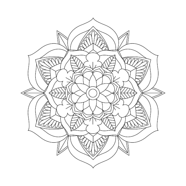 Conception de modèle de coloration de mandala de fleurs