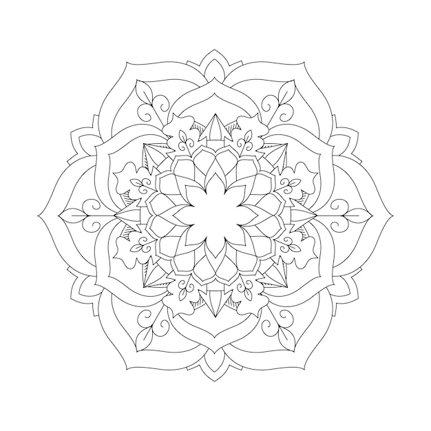 Conception De Modèle De Coloration De Mandala De Fleurs