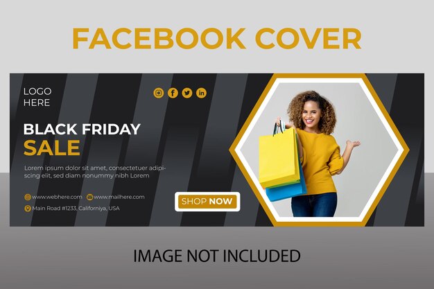 Conception de modèle de couverture Facebook super vente Black Friday