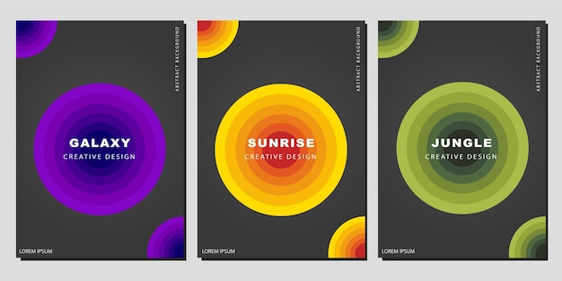 Vecteur conception de modèle de couverture moderne galaxy sunrise jungle color concept