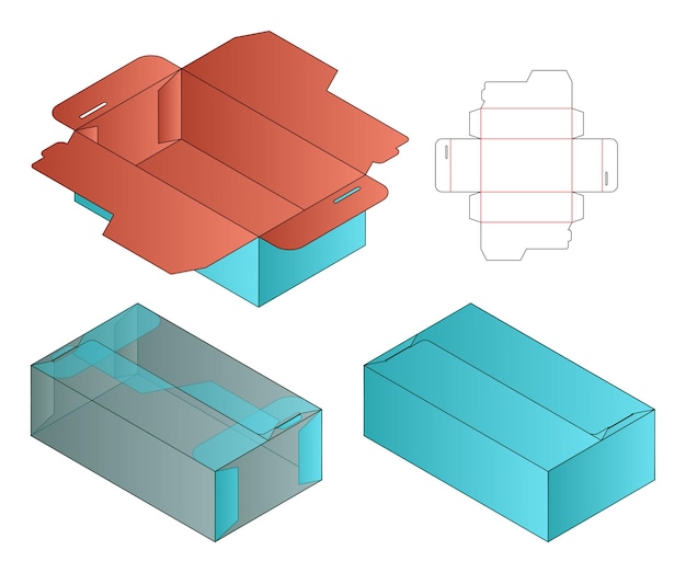 Conception De Modèle De Découpe D'emballage De Boîte
