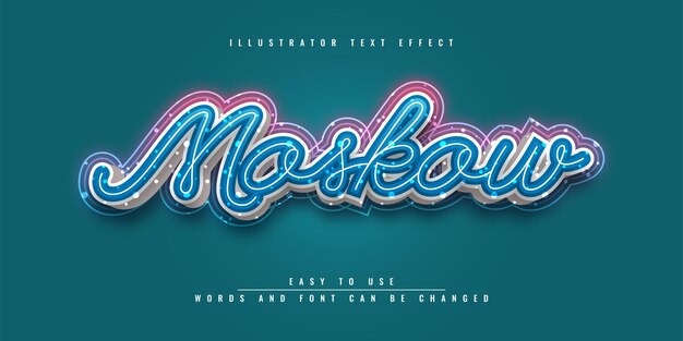 Conception De Modèle D'effet De Texte Modifiable De Moscou