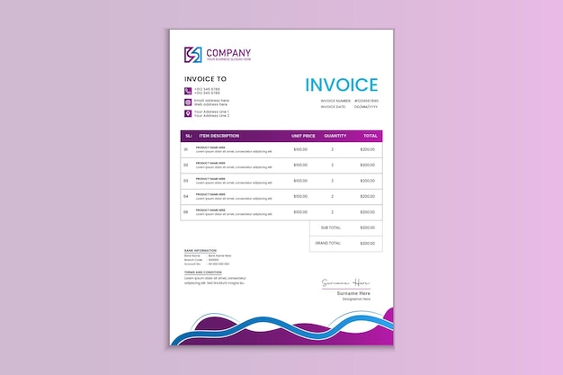 Conception De Modèle De Facture D'entreprise