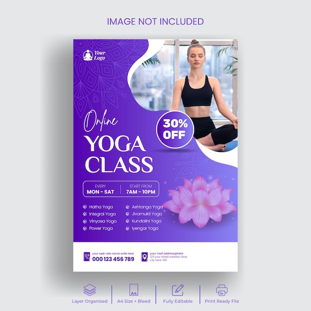 Conception De Modèle De Flyer Et Affiche De Studio De Yoga