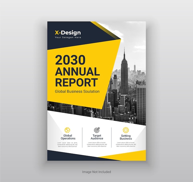 Conception de modèle de flyer et brochure d'entreprise de rapport annuel