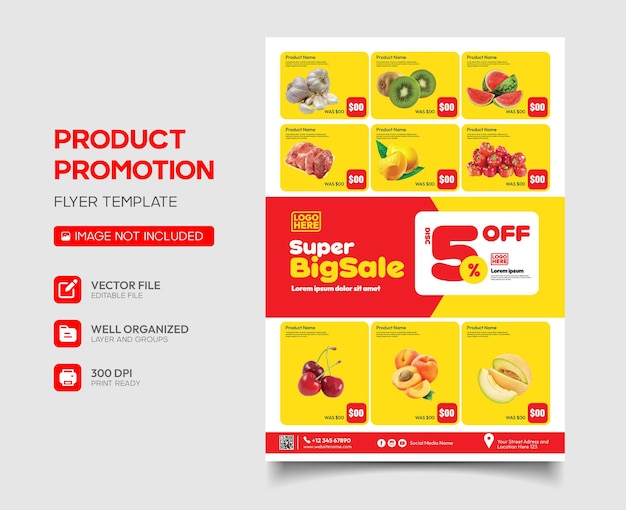 Conception De Modèle De Flyer De Promotion De Produit De Supermarché