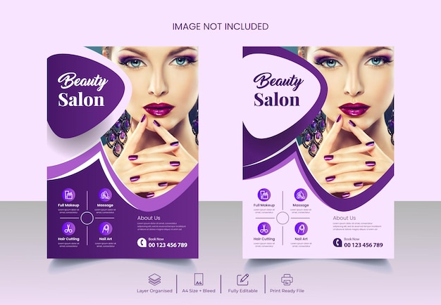 Conception de modèle de flyer de salon de beauté et spa