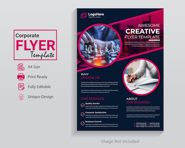 Vecteur conception de modèle de flyer unique utilisée également comme couverture de brochure affiche de rapport annuel de mise en page moderne au format a4