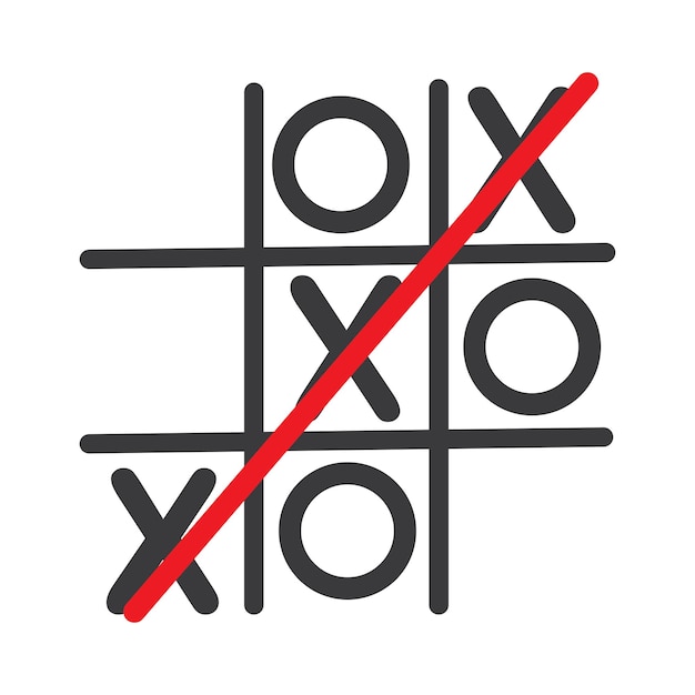 Vecteur conception de modèle d'icône d'illustration vectorielle de jeu de tic tac toe