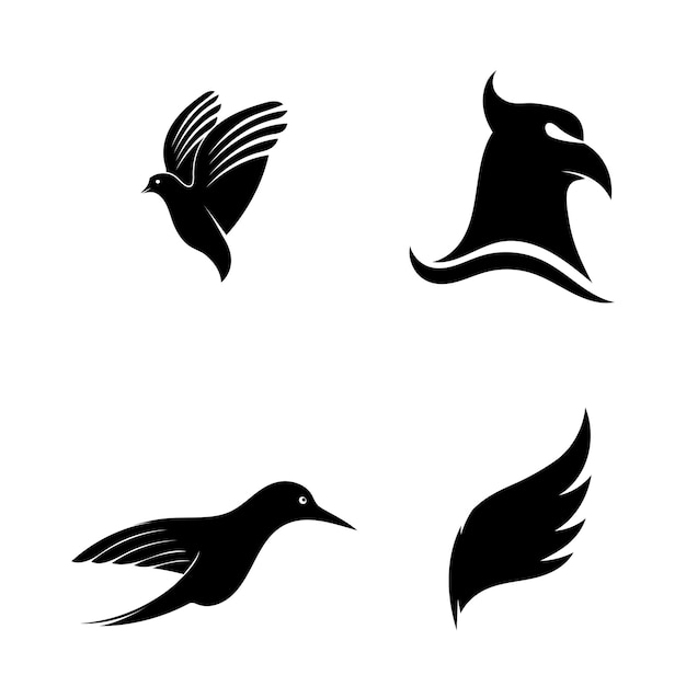 Conception De Modèle D'illustration Vectorielle D'icône De Logo D'oiseau