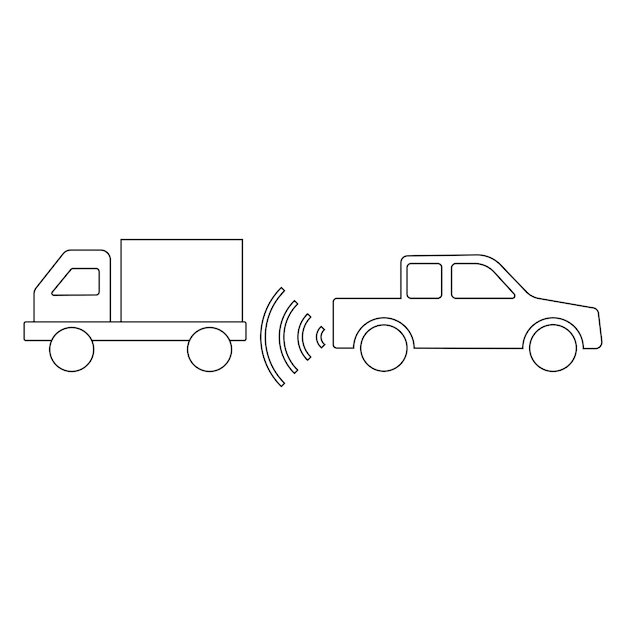 Conception de modèle d'illustration vectorielle d'icône de signal de capteur de stationnement de voiture