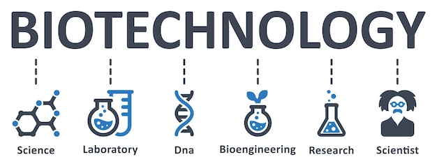 Conception de modèle d'infographie de biotechnologie avec concept de technologie d'illustration vectorielle d'icônes