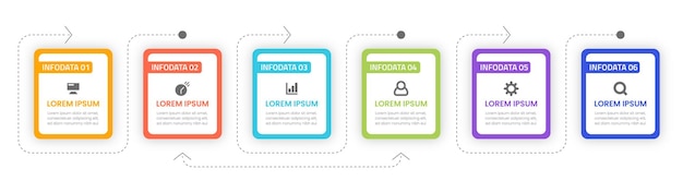 Conception De Modèle D'infographie D'entreprise Avec 6 Options Ou étapes