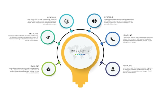 Conception De Modèle D'infographie De Processus De Chronologie D'affaires D'étapes Avec Des Icônes