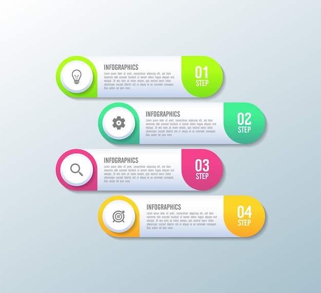 Conception de modèle d'infographie à quatre listes