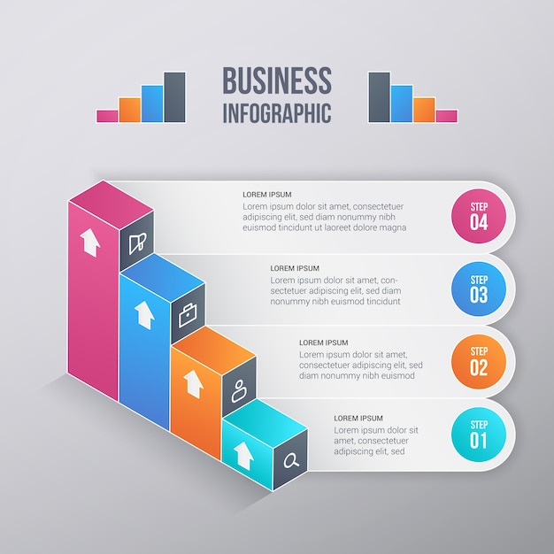 Conception De Modèle Infographique De Muticolor Business