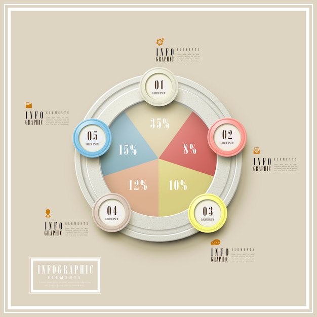 Conception De Modèle Infographique De Simplicité Avec Des éléments Circulaires