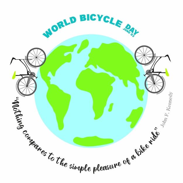 Conception de modèle de la Journée mondiale de la bicyclette pour les cartes de voeux de bannière Affiche de logo Illustration vectorielle