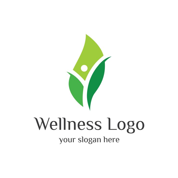Conception de modèle de logo abstrait naturel de bien-être avec un concept unique de personne physique et de feuille avec une idée créativeLogo pour la relaxation de méditation de santé d'affaires