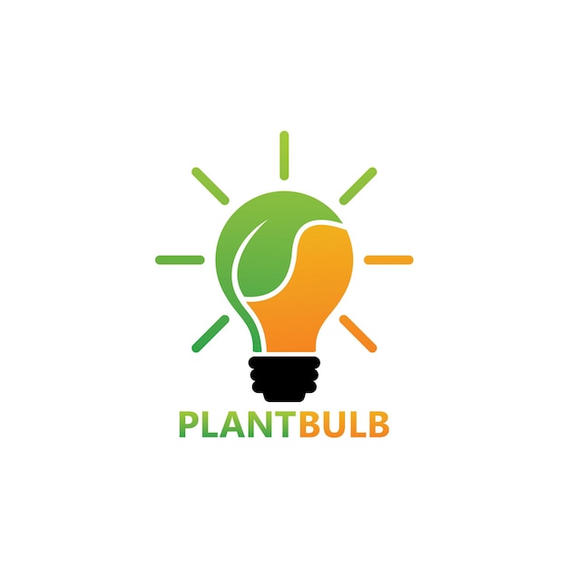 Conception de modèle de logo de bulbe de plante