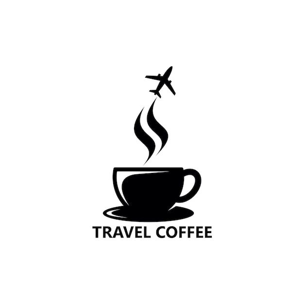 Conception de modèle de logo de café de voyage