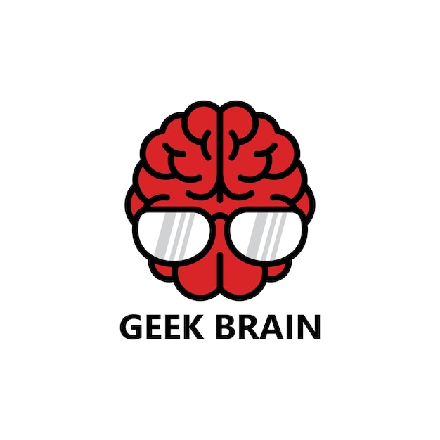 Conception De Modèle De Logo De Cerveau De Geek