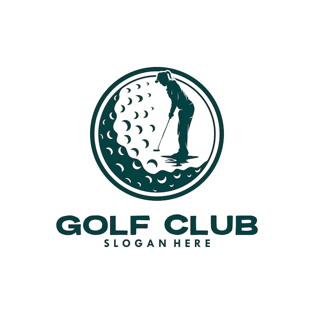 Conception De Modèle De Logo De Club De Golf Femme