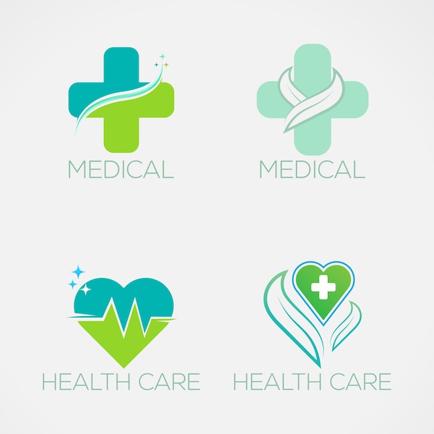 Conception de modèle de logo de feuille médicale nature.