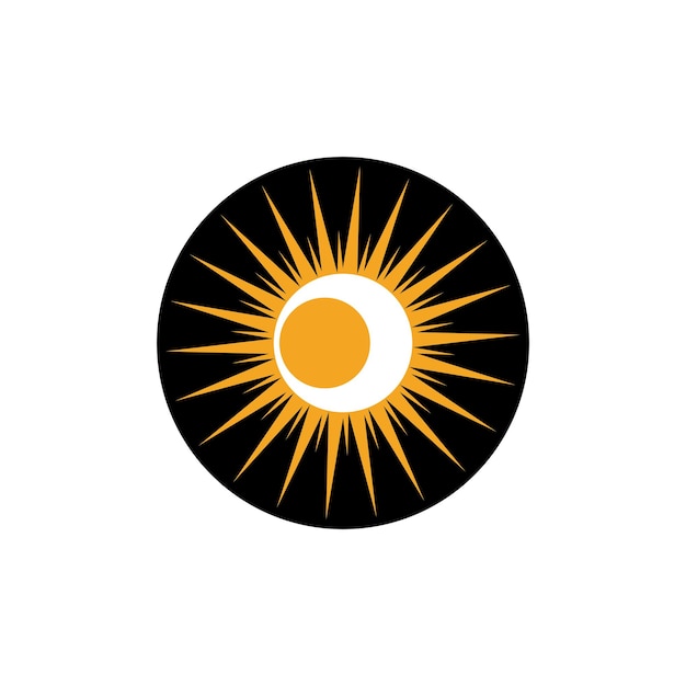 Conception De Modèle De Logo D'icône D'illustration Vectorielle De Soleil