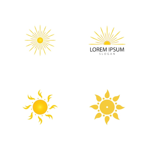 Conception De Modèle De Logo D'icône D'illustration Vectorielle De Soleil