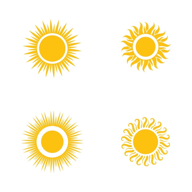 Vecteur conception de modèle de logo d'icône d'illustration vectorielle de soleil