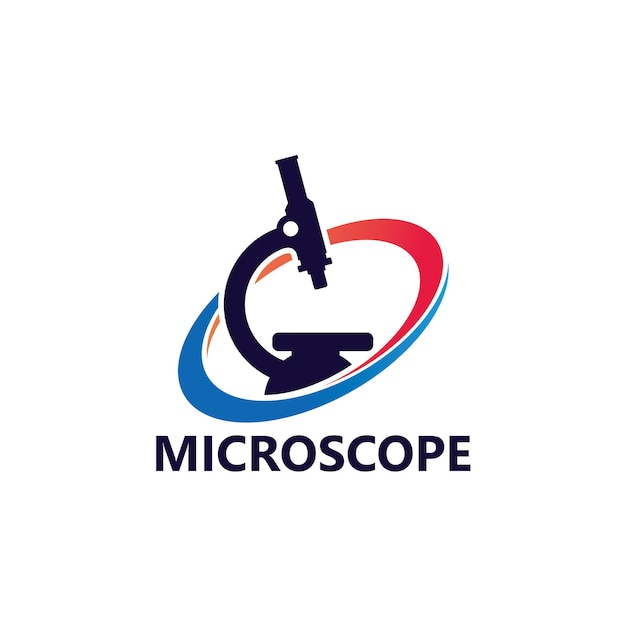 Conception de modèle de logo de laboratoire de microscope