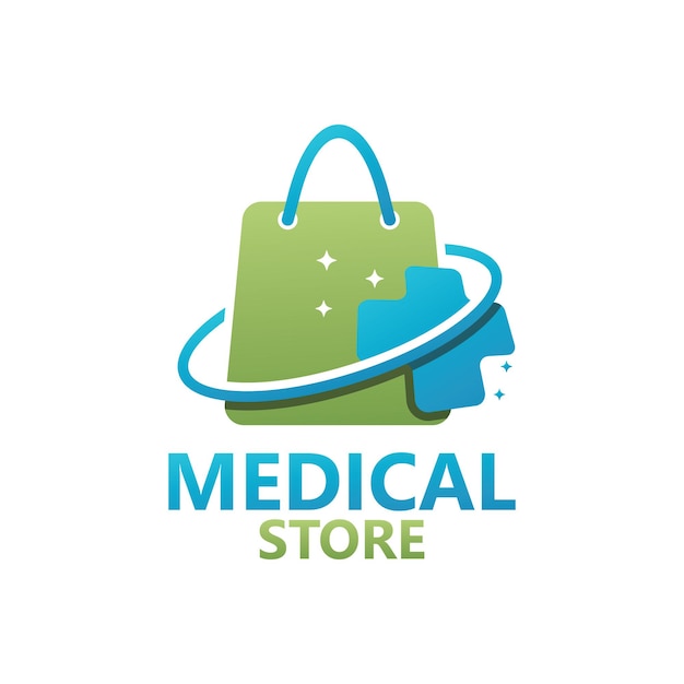 Vecteur conception de modèle de logo de magasin médical