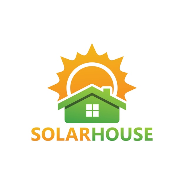 Conception De Modèle De Logo De Maison Solaire