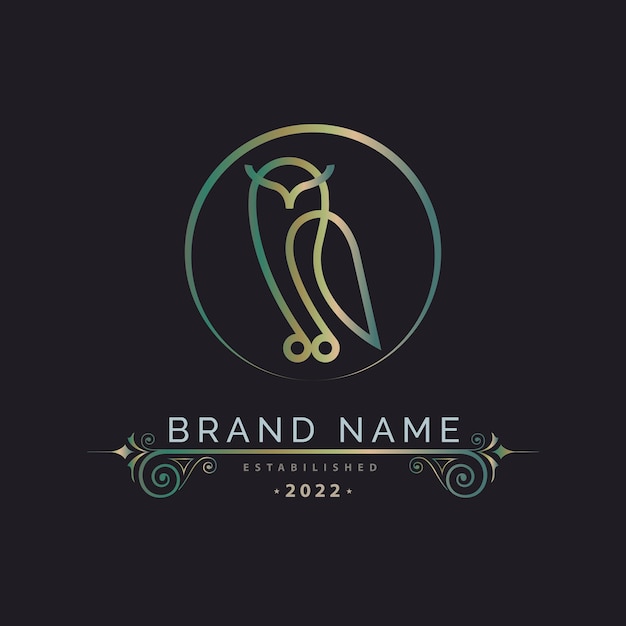 Conception de modèle de logo de monogramme de contour d'oiseau de luxe pour la marque ou l'entreprise et autre