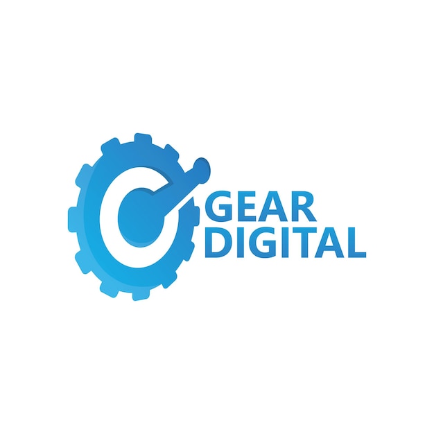 Conception de modèle de logo numérique Gear