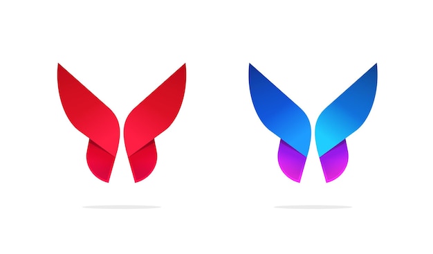 Conception De Modèle De Logo Papillon Logo Géométrique Dégradé Symétrique Style Vecteur