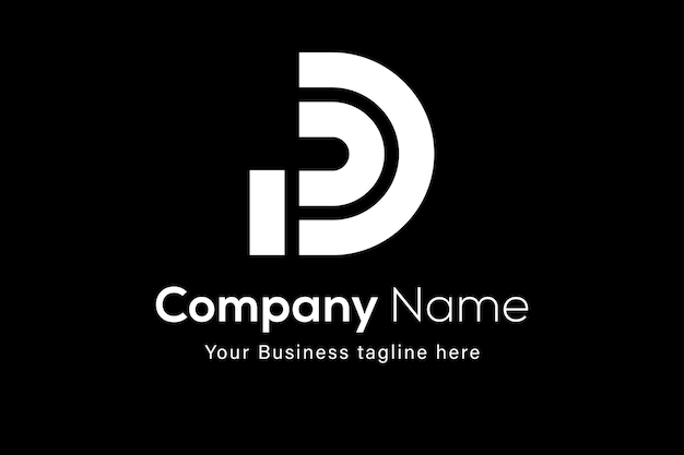 Conception de modèle de logo PD minimaliste