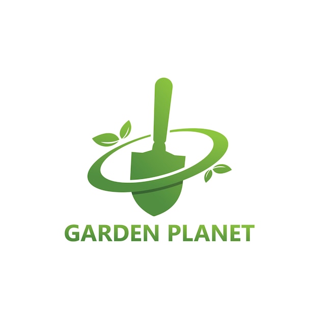 Vecteur conception de modèle de logo de planète de jardin