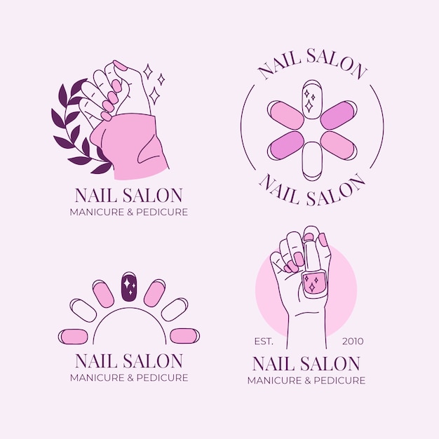 Conception de modèle de logo de salon de manucure