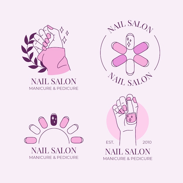 Vecteur conception de modèle de logo de salon de manucure