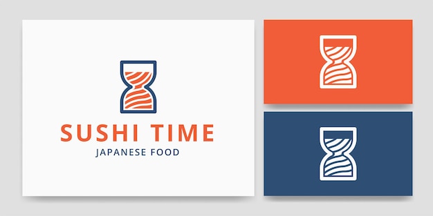 Conception De Modèle De Logo De Temps De Sushi