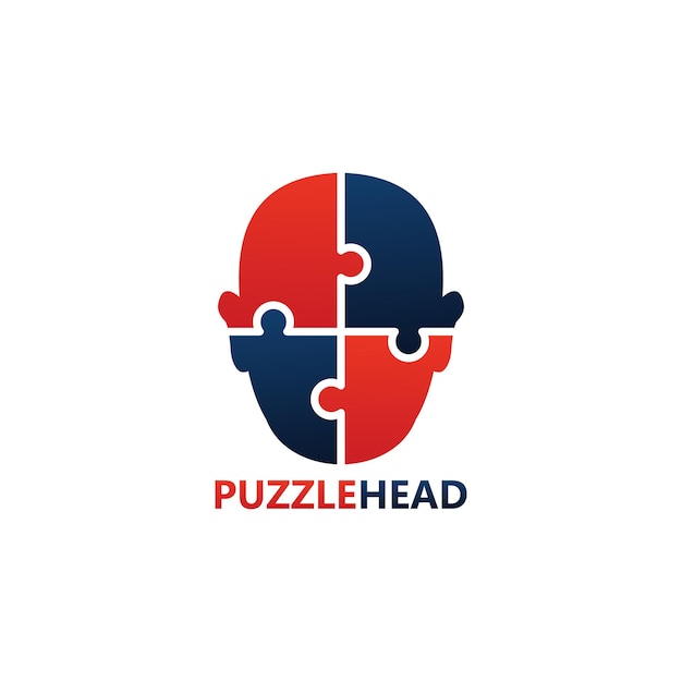 Conception De Modèle De Logo Tête De Puzzle