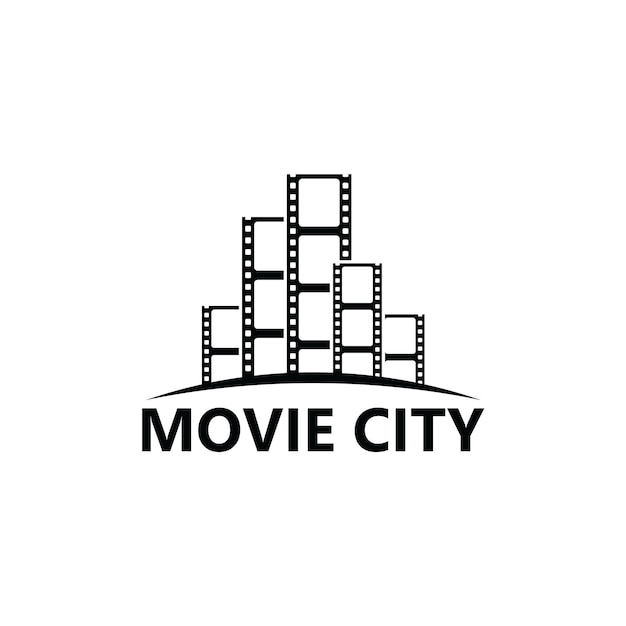 Conception de modèle de logo de ville de film