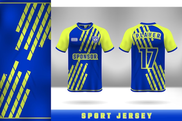 Conception De Modèle De Maillot Bleu Et Jaune Pour Uniforme De Sport