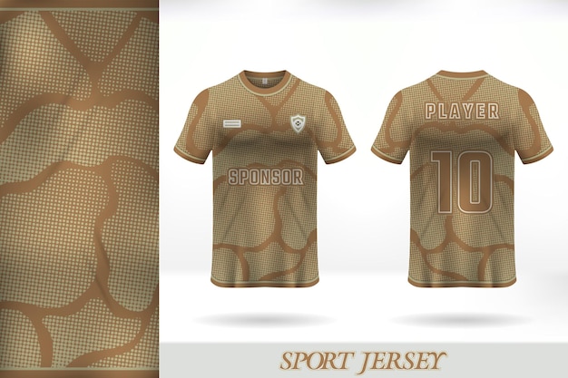 Vecteur conception de modèle de maillot de sport marron avec art de motif de points