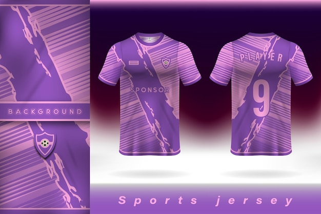 Conception De Modèle De Maillot De Sport à Rayures Violettes Et Roses